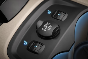 Power outlet and seat warming controls